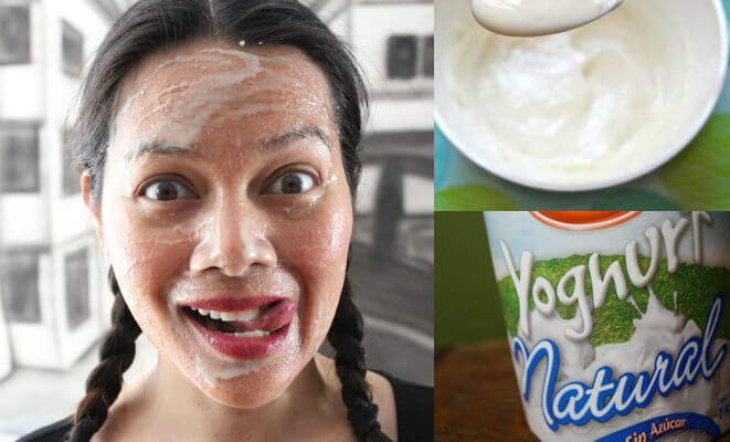 Yogurt natural para el envejecimiento prematuro del rostro